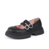 Kenzi MJ-schoenen voor meisjes, leer, zwart