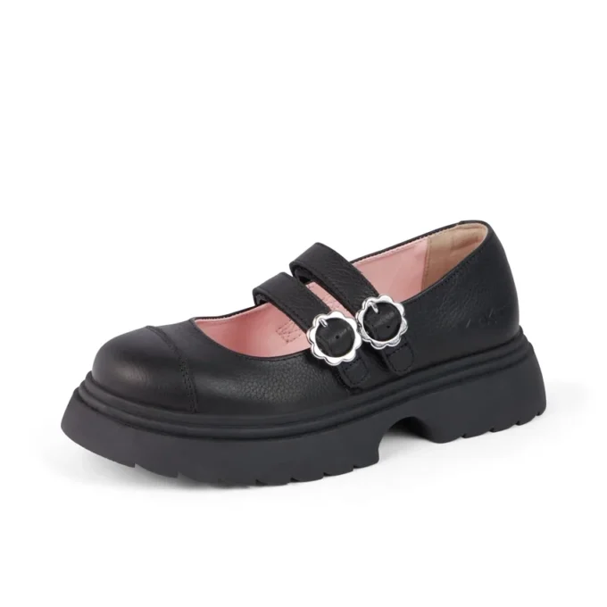 Kenzi MJ-schoenen voor meisjes, leer, zwart