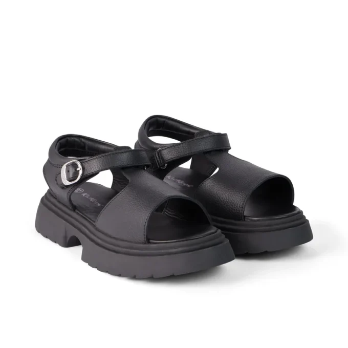 Kenzi-sandalen voor meisjes, leer, zwart