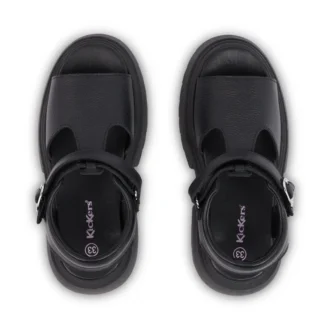 Kenzi-sandalen voor meisjes, leer, zwart