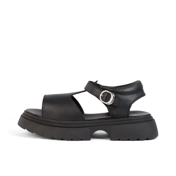 Kenzi-sandalen voor meisjes, leer, zwart