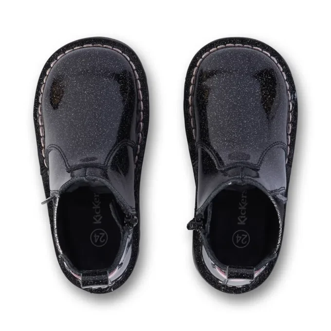 Kick Chelsea Galactic leer voor babymeisjes, zwart