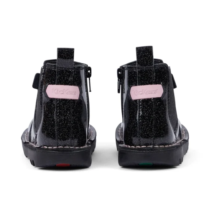 Kick Chelsea Galactic leer voor babymeisjes, zwart