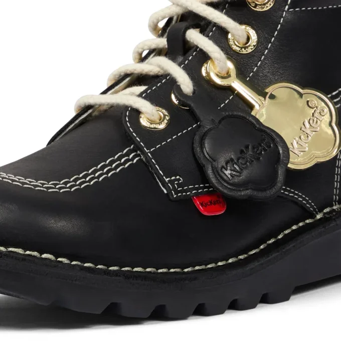 Kick Hi Goldie-laarzen voor volwassenen, unisex, zwart