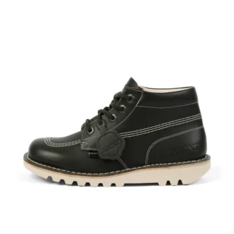 Kick Hi-laarzen voor volwassenen, unisex, generfd leer, Mains, donkergroen
