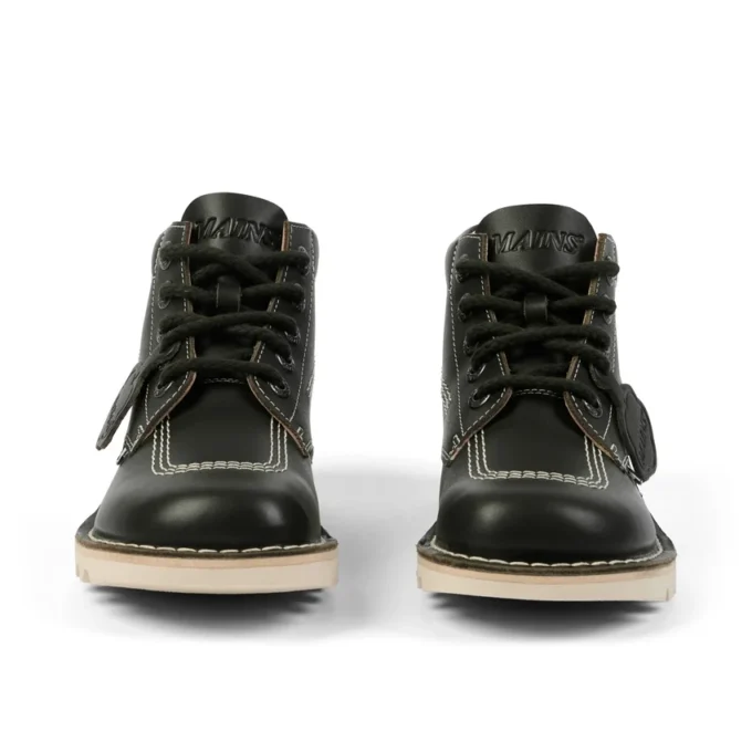 Kick Hi-laarzen voor volwassenen, unisex, generfd leer, Mains, donkergroen