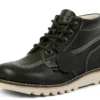 Kick Hi-laarzen voor volwassenen, unisex, generfd leer, Mains, donkergroen