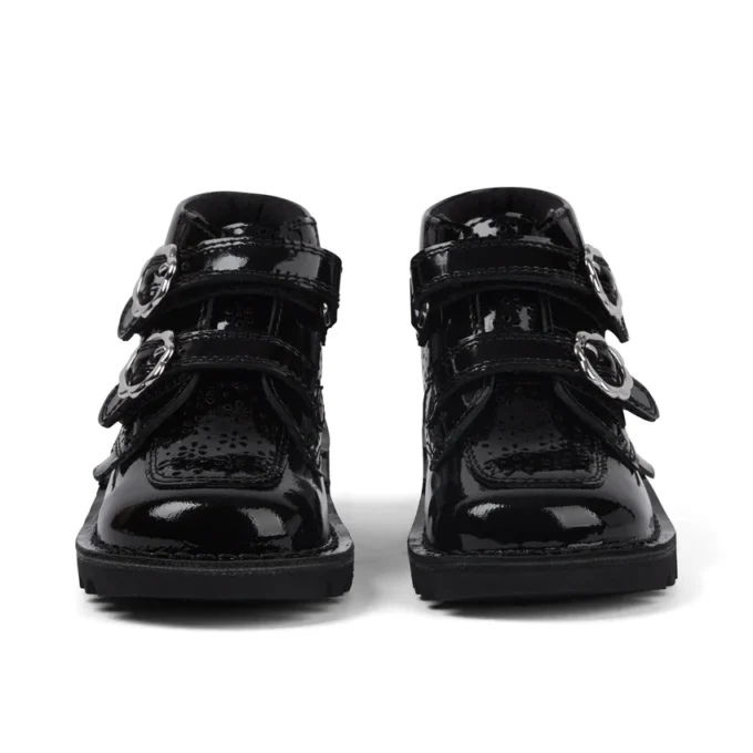 Kick Hi Meadow lakschoenen voor babymeisjes, zwart