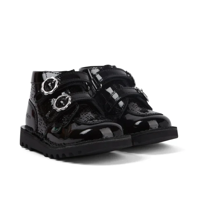 Kick Hi Meadow lakschoenen voor babymeisjes, zwart
