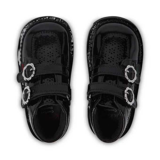 Kick Hi Meadow lakschoenen voor babymeisjes, zwart
