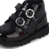 Kick Hi Meadow lakschoenen voor babymeisjes, zwart
