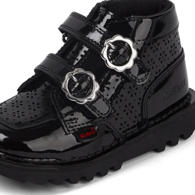 Kick Hi Meadow lakschoenen voor babymeisjes, zwart
