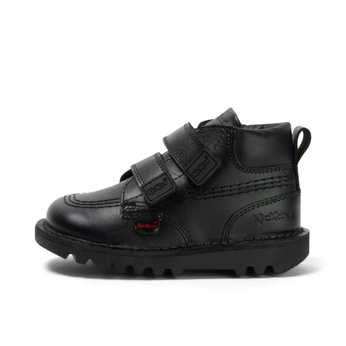Kick Hi Roll voor babyjongens, leer, zwart