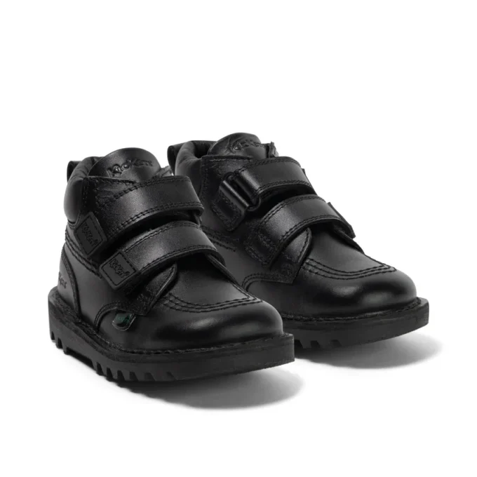 Kick Hi Roll voor babyjongens, leer, zwart
