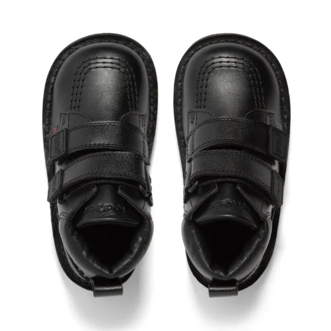 Kick Hi Roll voor babyjongens, leer, zwart