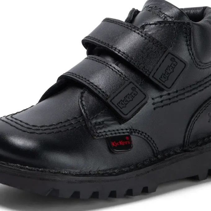 Kick Hi Roll voor babyjongens, leer, zwart