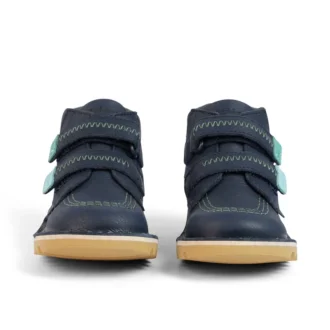 Kick Hi Roll ZigZag-laarzen voor babyjongens, leer, marineblauw