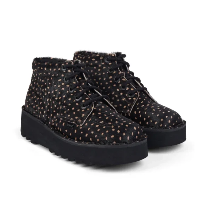 Kick Hi Stack Spot leer voor volwassenen, unisex, zwart Kick Hi Stack Spot leer voor volwassenen, unisex, zwart