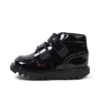 Kick Hi Vel Brogue lakschoenen voor babymeisjes, zwart