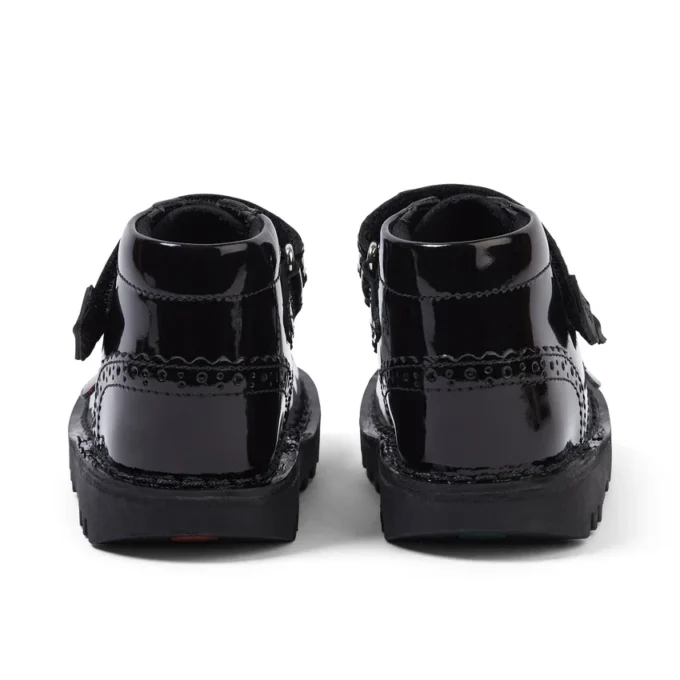 Kick Hi Vel Brogue lakschoenen voor babymeisjes, zwart