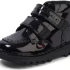 Kick Hi Vel Brogue lakschoenen voor babymeisjes, zwart