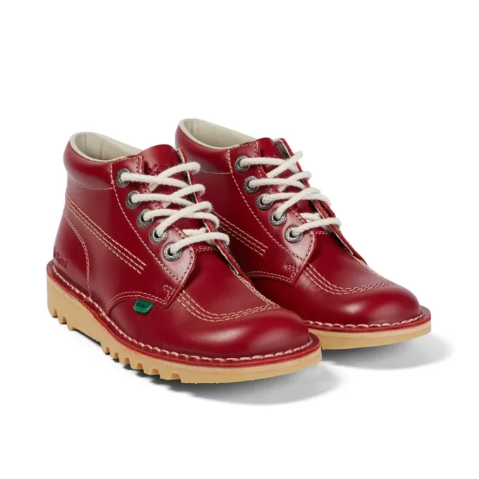 Kick Hi voor volwassen dames, leer, rood