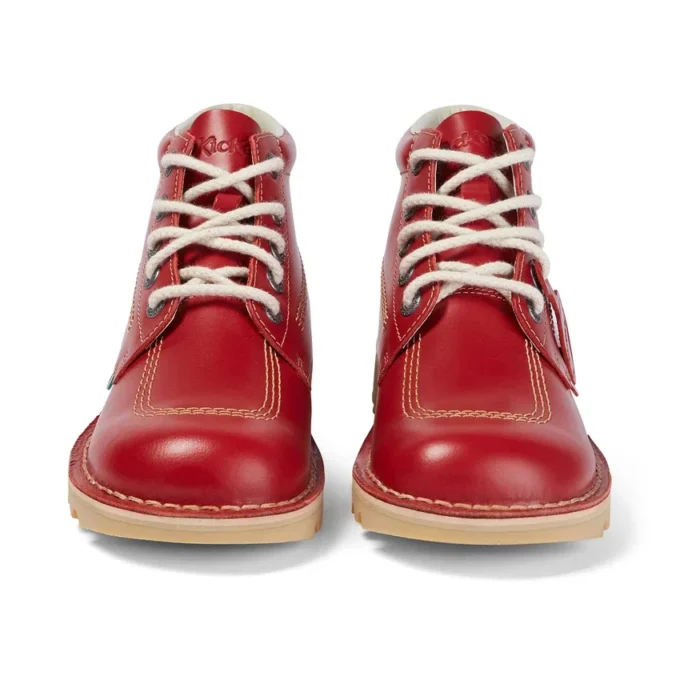 Kick Hi voor volwassen heren, leer, rood