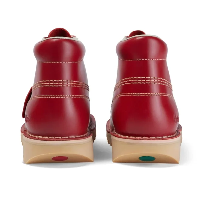 Kick Hi voor volwassen heren, leer, rood