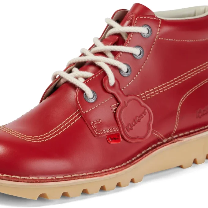 Kick Hi voor volwassen heren, leer, rood