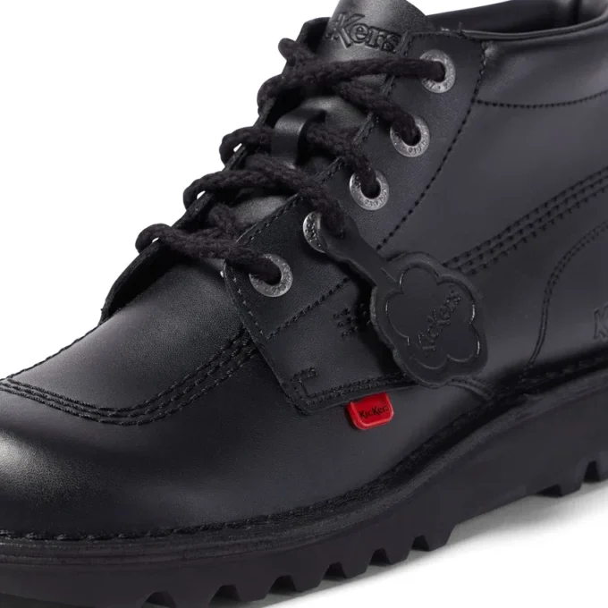 Kick Hi voor volwassen heren, leer, zwart
