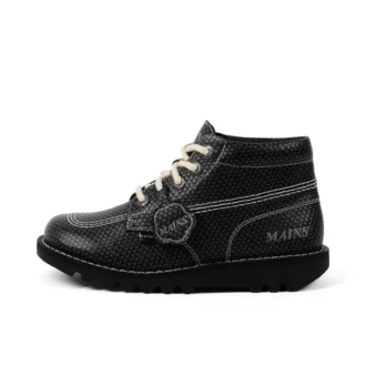 Kick Hi voor volwassenen, unisex, generfd leer, Mains, grijs
