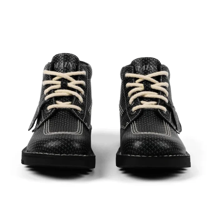 Kick Hi voor volwassenen, unisex, generfd leer, Mains, grijs
