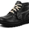 Kick Hi voor volwassenen, unisex, generfd leer, Mains, grijs