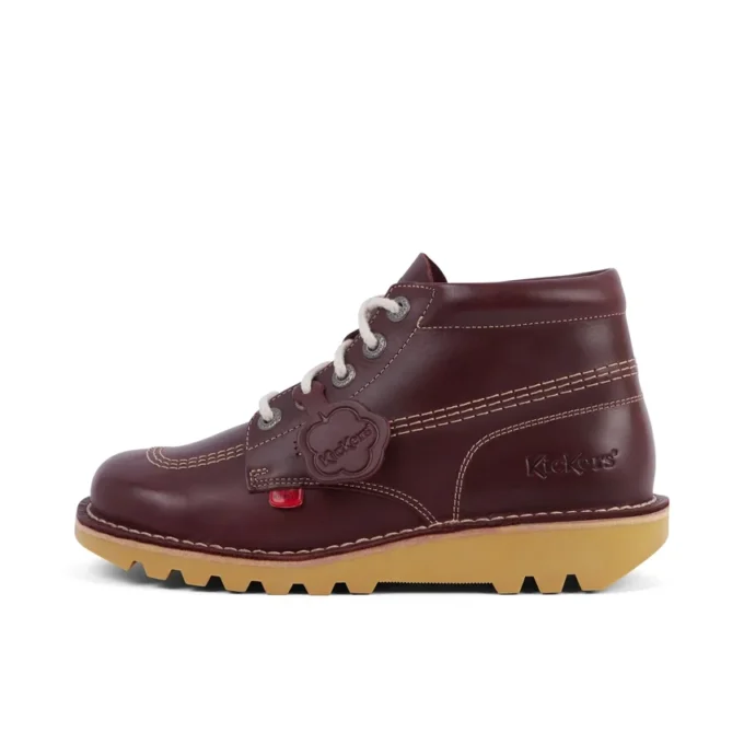 Kick Hi voor volwassenen, unisex, leer, donkerrood