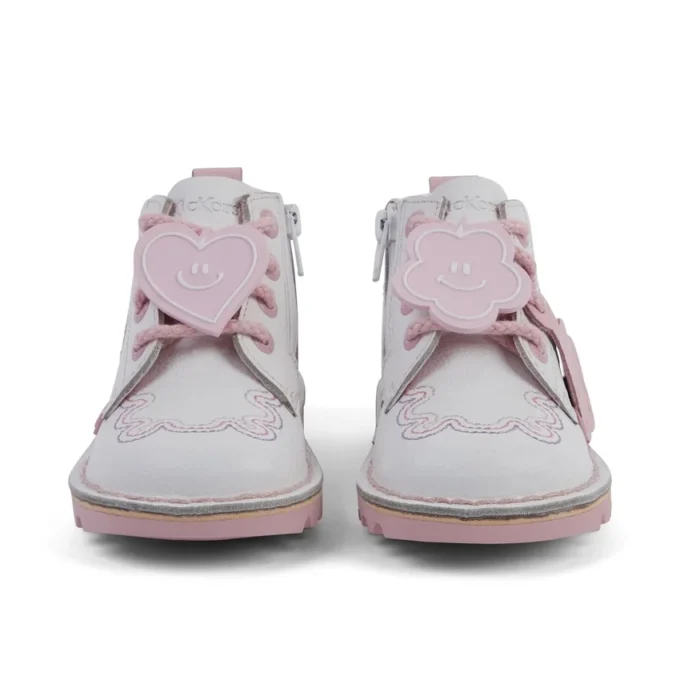 Kick Hi Wave leer wit voor babymeisjes