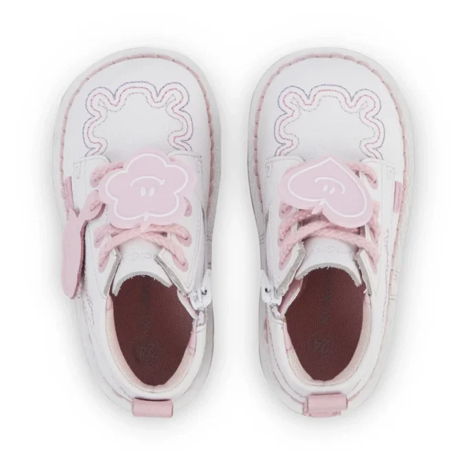 Kick Hi Wave leer wit voor babymeisjes