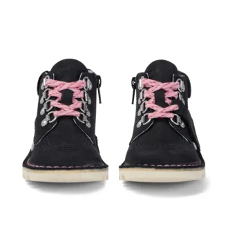 Kick Hi Winter-laarzen van nubuck voor babymeisjes, zwart