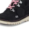 Kick Hi Winter-laarzen van nubuck voor babymeisjes, zwart