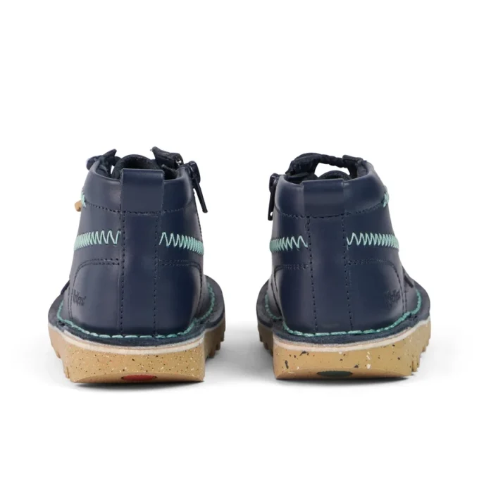 Kick Hi ZigZag-laarzen voor babyjongens, leer, marineblauw