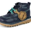 Kick Hi ZigZag-laarzen voor babyjongens, leer, marineblauw