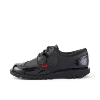 Kick Lo Brogue voor volwassen dames, zwart leer