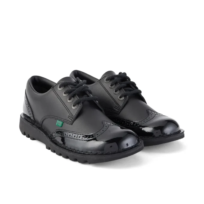 Kick Lo Brogue voor volwassen dames, zwart leer