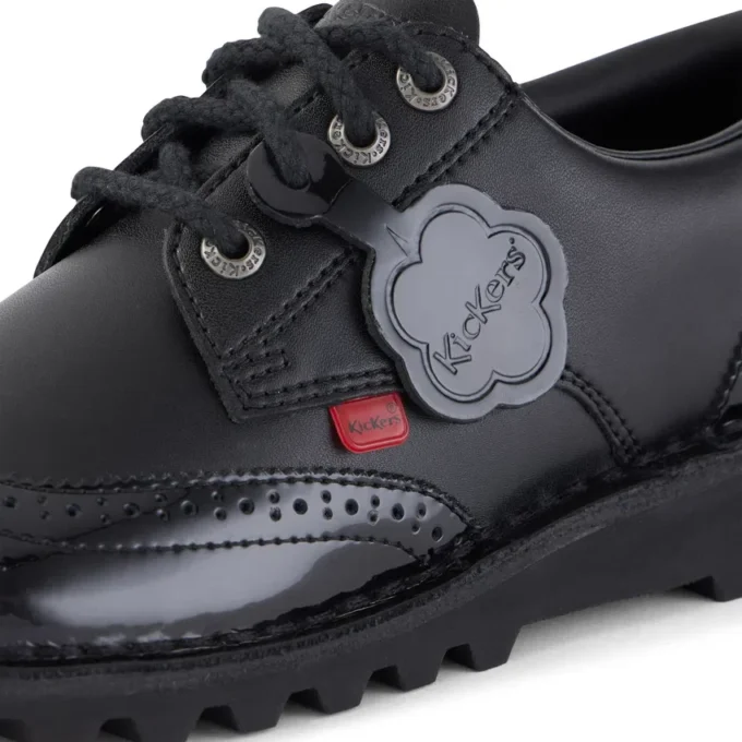 Kick Lo Brogue voor volwassen dames, zwart leer