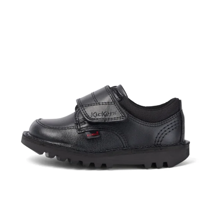 Kick Lo Scuff voor babyjongens, leer, zwart