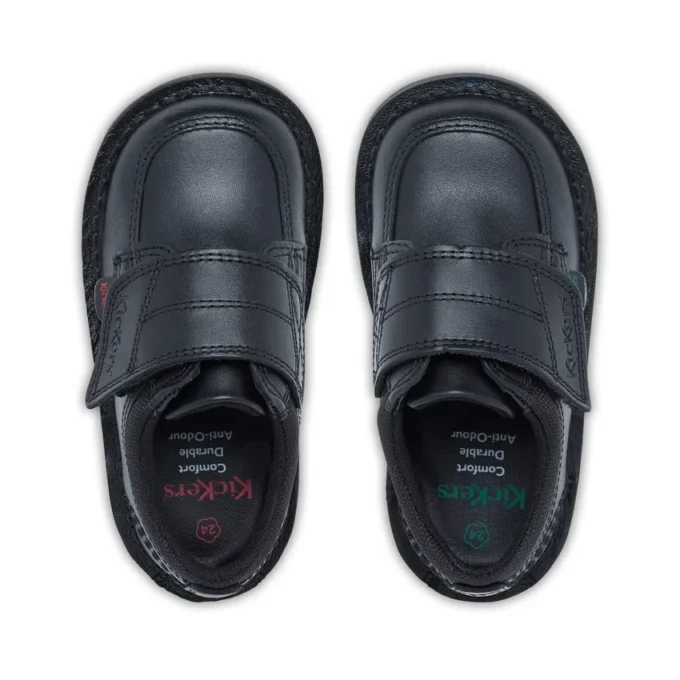 Kick Lo Scuff voor babyjongens, leer, zwart