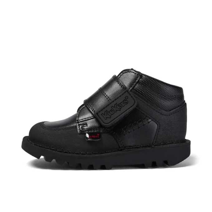 Kick Mid Scuff voor jongens, leer, zwart