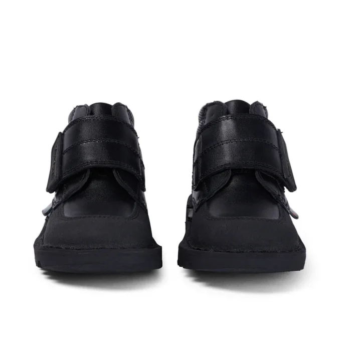 Kick Mid Scuff voor jongens, leer, zwart