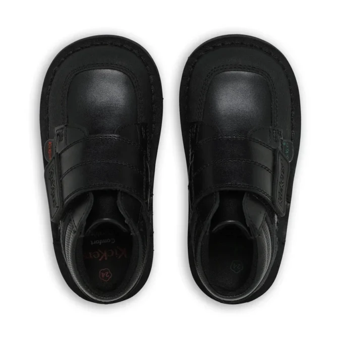 Kick Mid Scuff voor jongens, leer, zwart