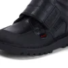 Kick Mid Scuff voor jongens, leer, zwart