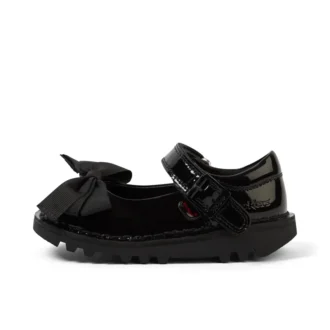 Kick Mj Bow voor babymeisjes, lakleder, zwart